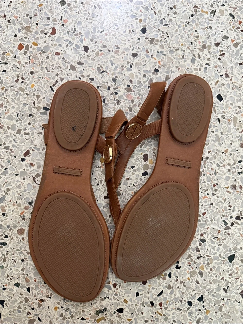 Tory Burch Minnie brown travel sandal flat 9 leather